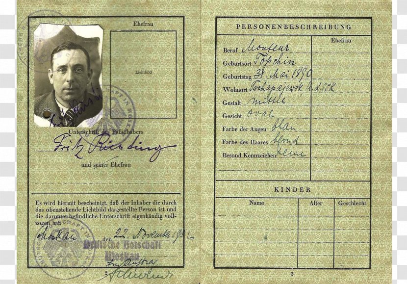 Identity Document Animal - Paper - Austrian Passport Transparent PNG