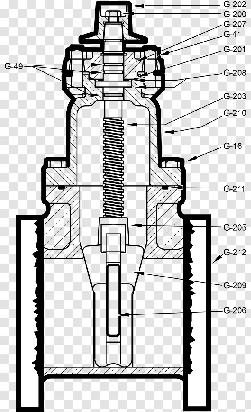 Drawing Gate Valve M & J Services Inc /m/02csf - Area - Epdm Rubber Transparent PNG