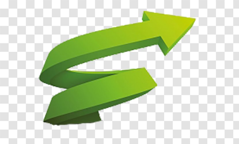 Green Arrow Logo - Three Dimensional Space - Rotating Bending Transparent PNG