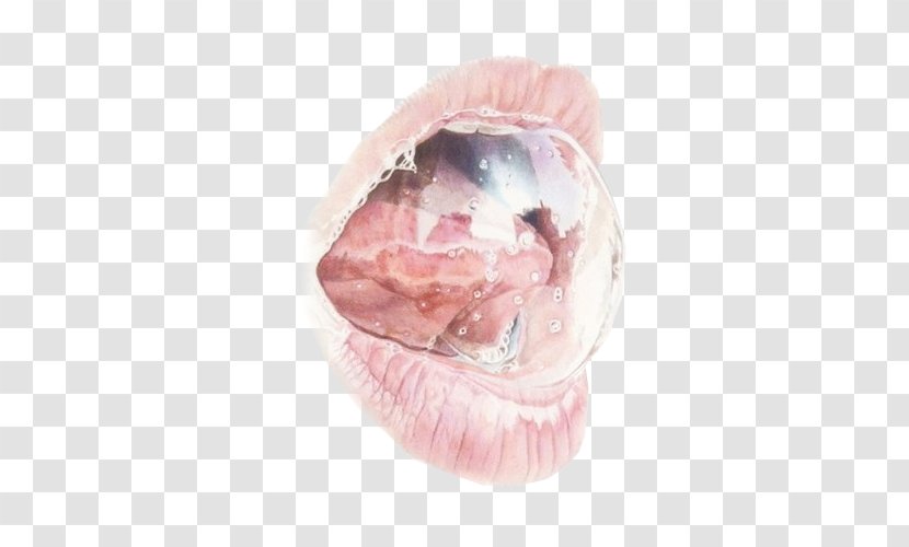 Mouth Drawing Painting Art Saliva - Lip Transparent PNG