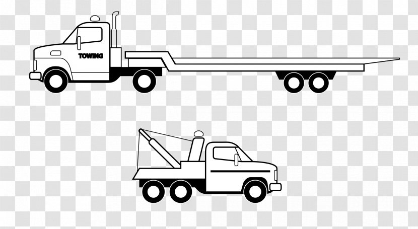 Tow Truck Flatbed Semi-trailer Mack Trucks - Area Transparent PNG