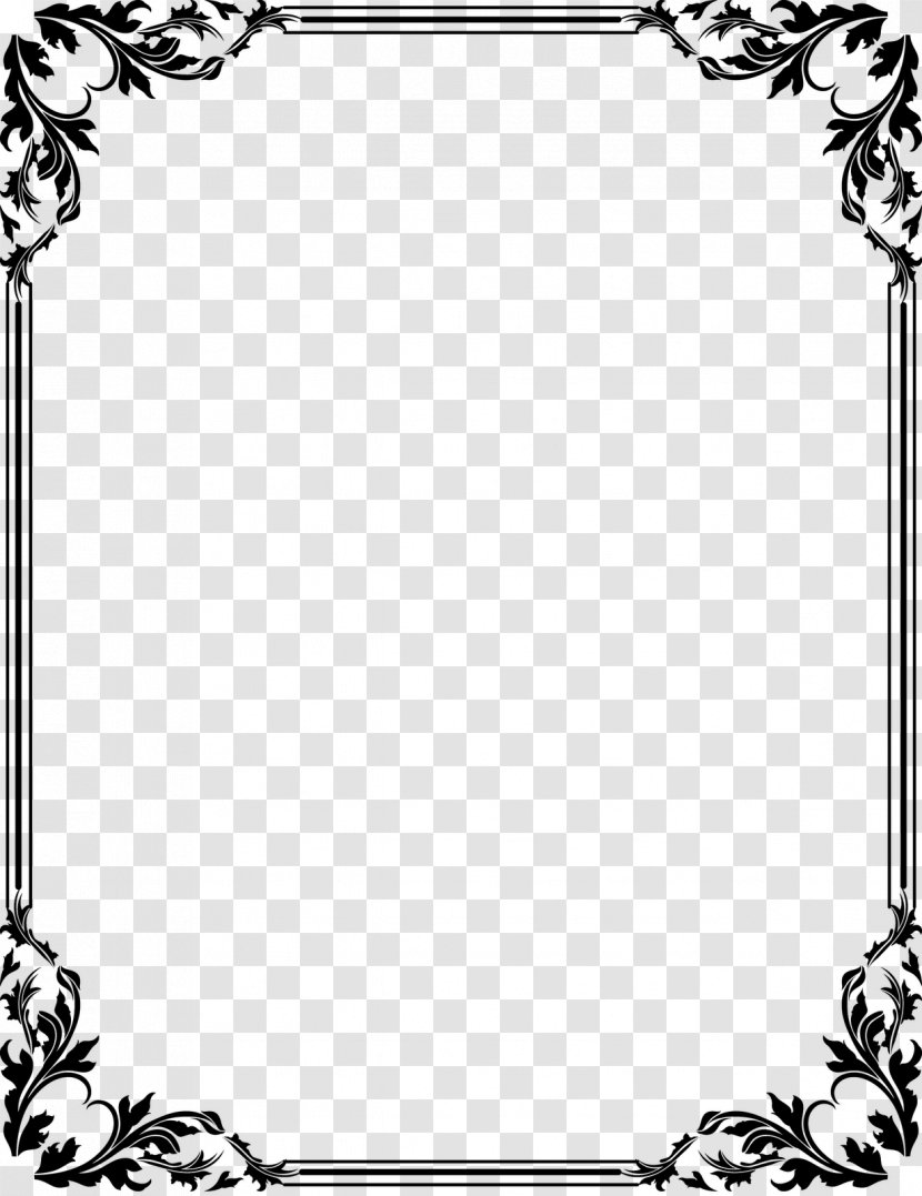 Wedding Invitation Borders And Frames Clip Art - Black - White Frame Transparent PNG