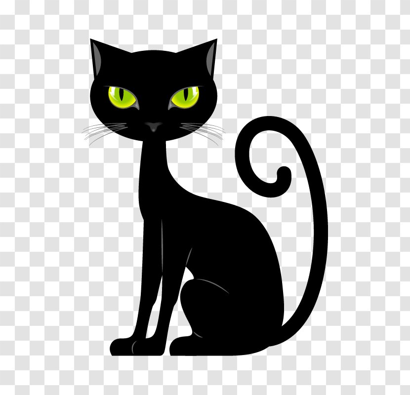 Black Cat Kitten Clip Art - Royaltyfree - Promotional Posters Decorate Transparent PNG