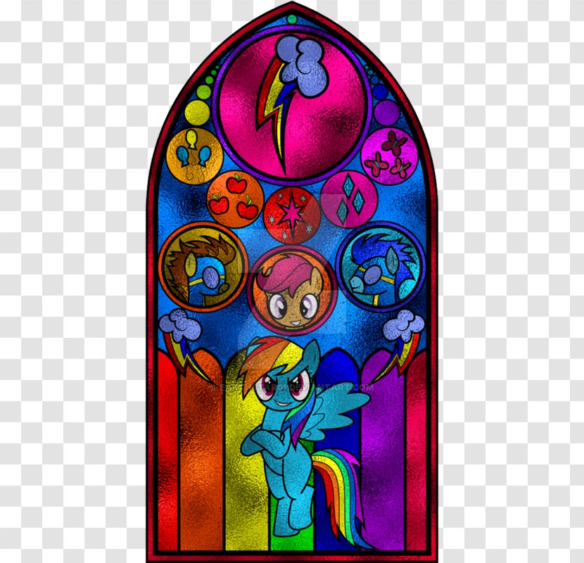 Rainbow Dash Stained Glass Twilight Sparkle Window Pony - Fluttershy Transparent PNG
