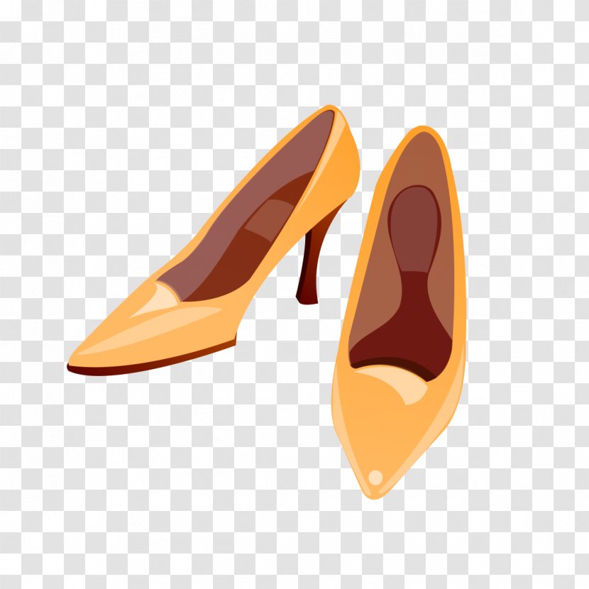 Slip-on Shoe High-heeled Footwear - Orange - Graphics Heels Transparent PNG
