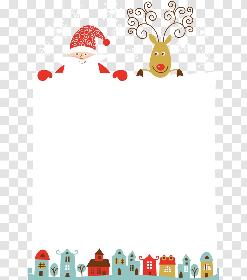 Santa Claus Reindeer - Cartoon Border Transparent PNG