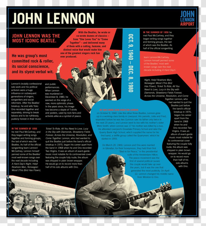 In His Own Write Liverpool John Lennon Airport Airplane Poster Transparent PNG