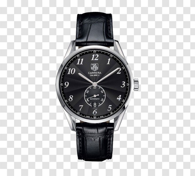 TAG Heuer Automatic Watch Chronograph Jewellery - TAG,Heuer Black Leather Strap Transparent PNG