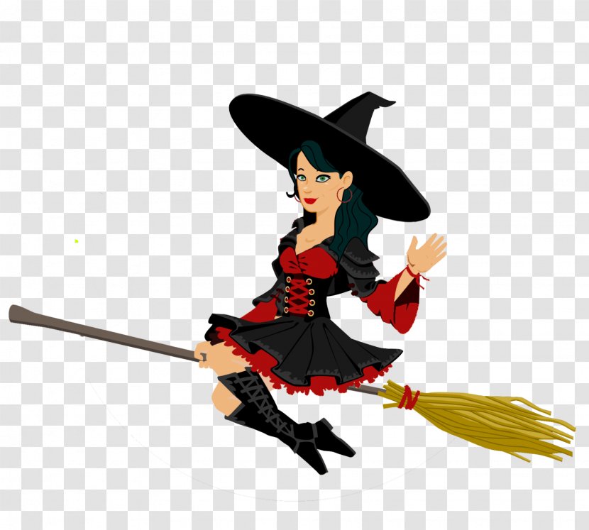 Clip Art Witchcraft Halloween Flying Witch On Broom Transparent PNG
