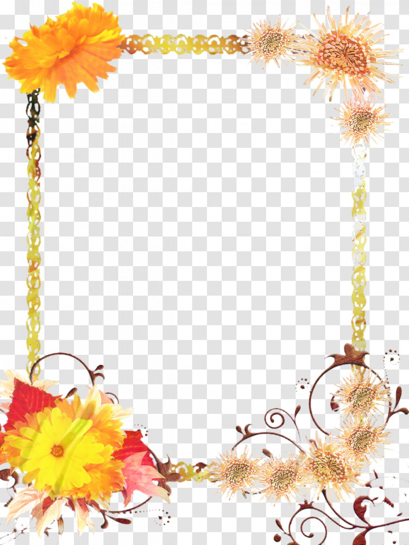 Floral Design Frame - Drawing - Picture Yellow Transparent PNG