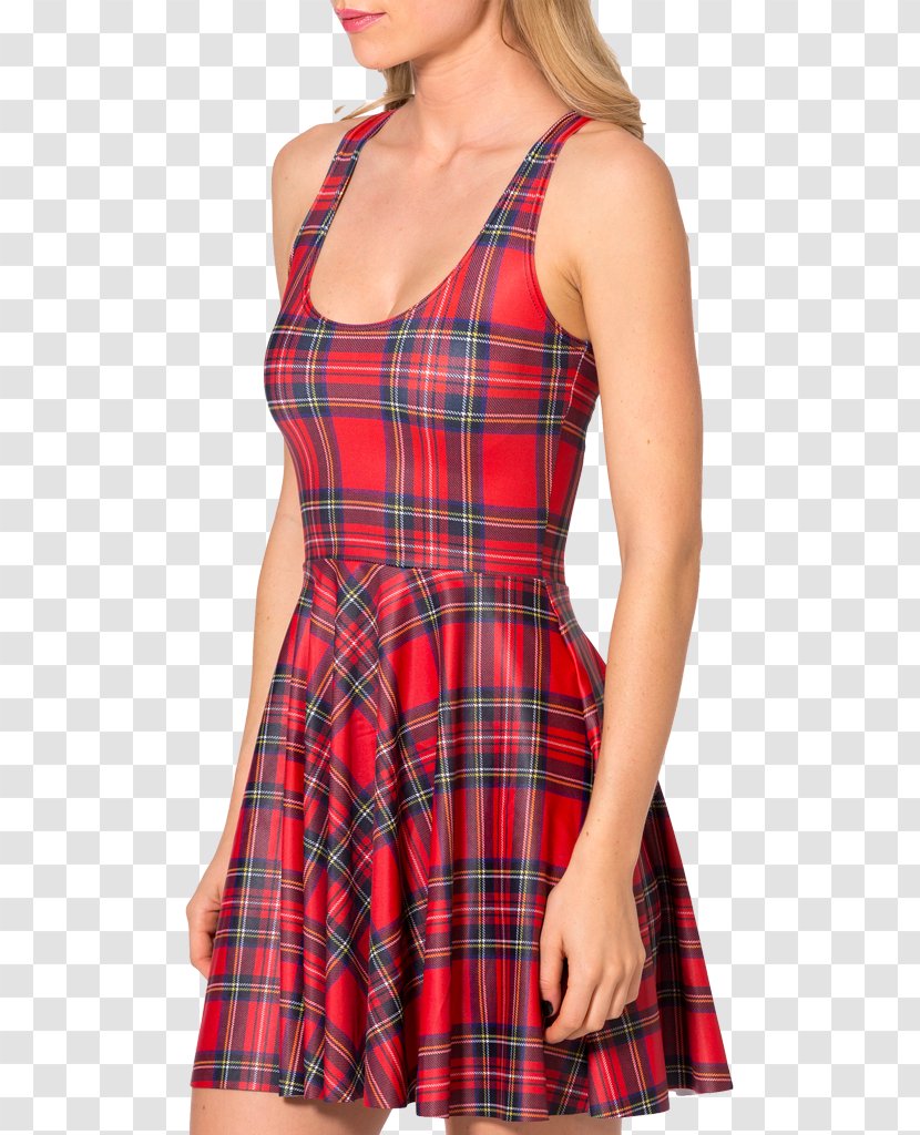 Tartan Shoulder Dress - Cartoon Transparent PNG