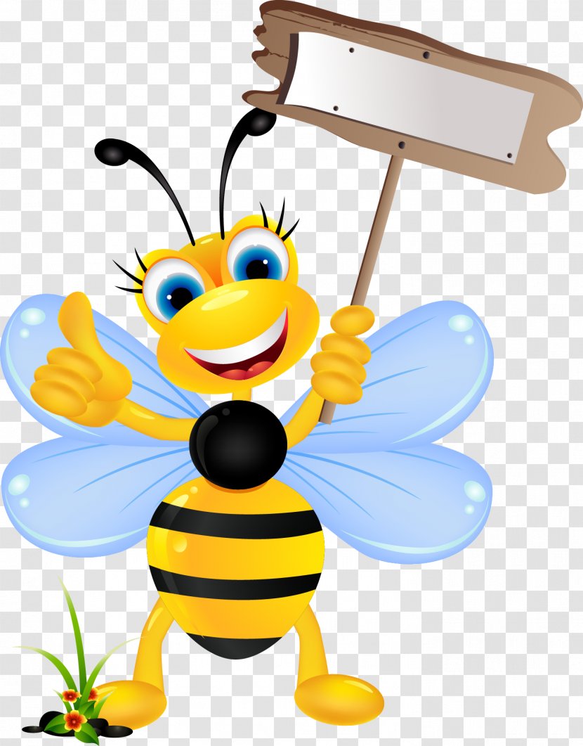 Bee Cartoon Royalty-free Clip Art - Flower - Cute Transparent PNG