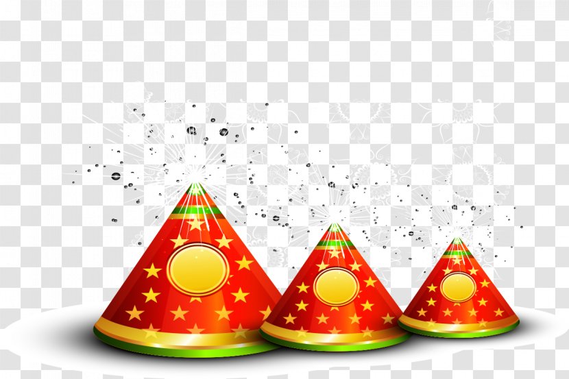 Fireworks Cone Motif - Conic Section - Hand-painted Pattern Vector Conical Transparent PNG