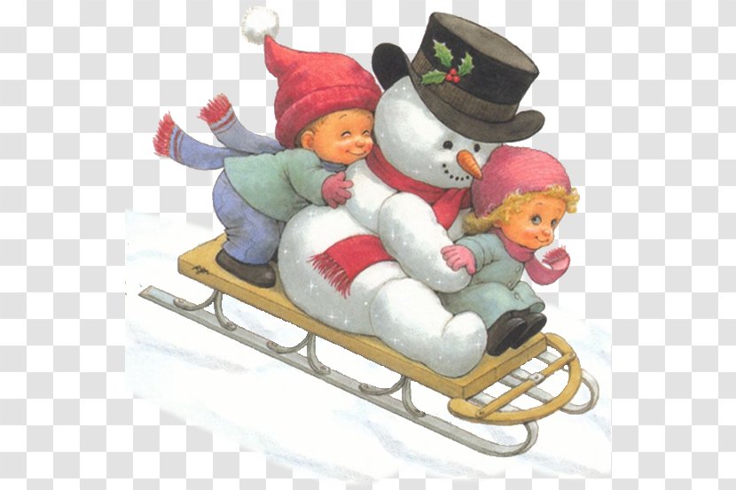 Snowman Christmas Ornament Sled Decoration - Fictional Character Transparent PNG