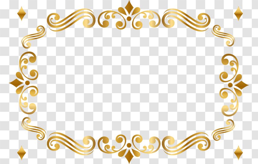 Gold Picture Frame Green Pattern - Text - Beautiful Transparent PNG