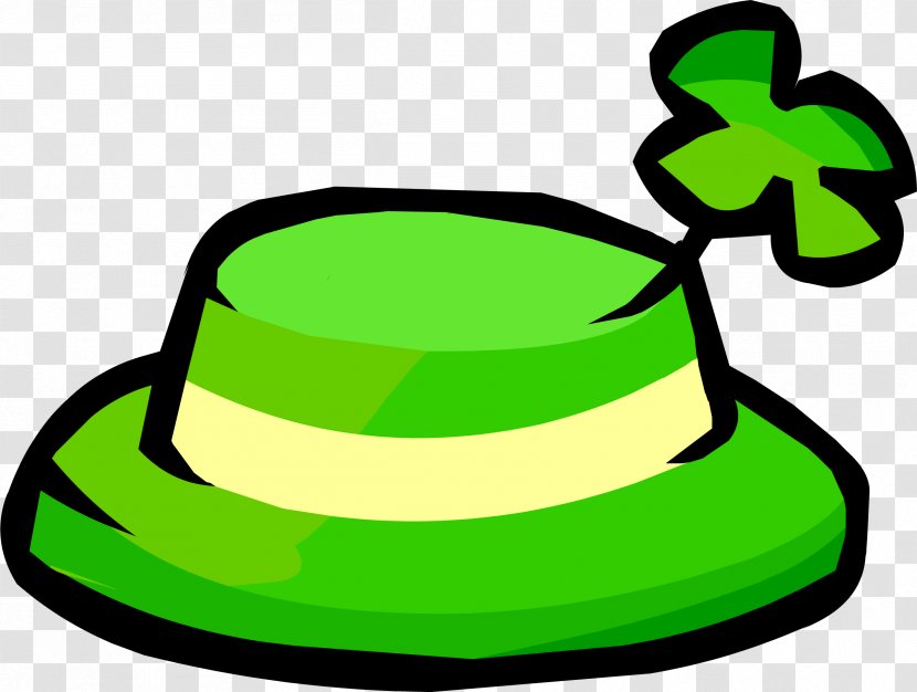 Club Penguin Shamrock Hat Saint Patrick's Day Clip Art - Cap - Hats Transparent PNG