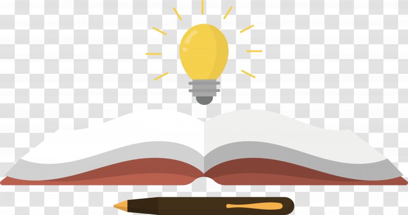 Brand Logo Text Illustration - Pattern - A Light Bulb In Book Transparent PNG