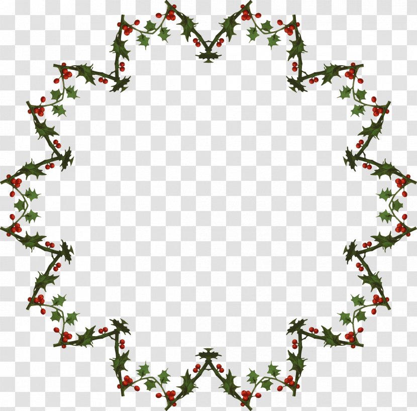Christmas Leaf Clip Art - Flora - Frame Border Transparent PNG