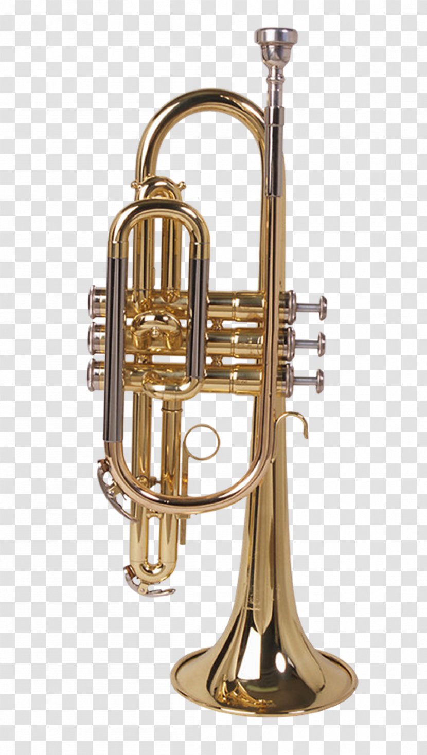 Wind Instrument Musical Trumpet Cornet - Cartoon - Metal Instruments Trombone Transparent PNG