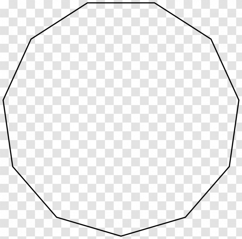 Hendecagon Regular Polygon Geometry Dodecagon - Black And White - Shape Transparent PNG