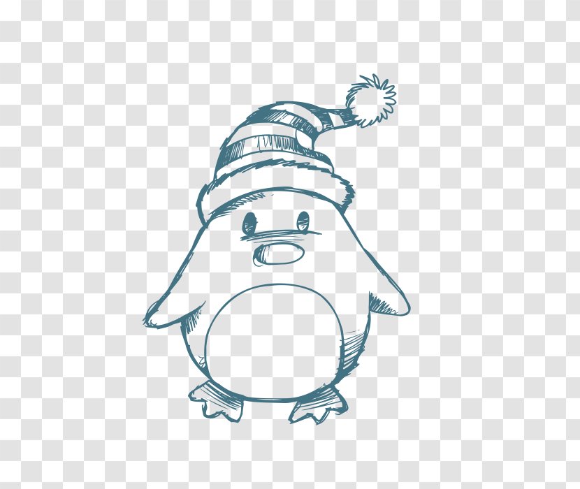 Penguin Drawing Christmas Doodle - Area - Painted Transparent PNG