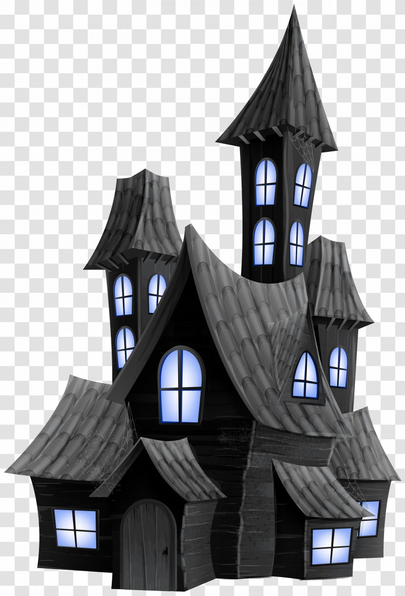 Halloween Ghost Clip Art - Architecture - Scary House Transparent Image Transparent PNG