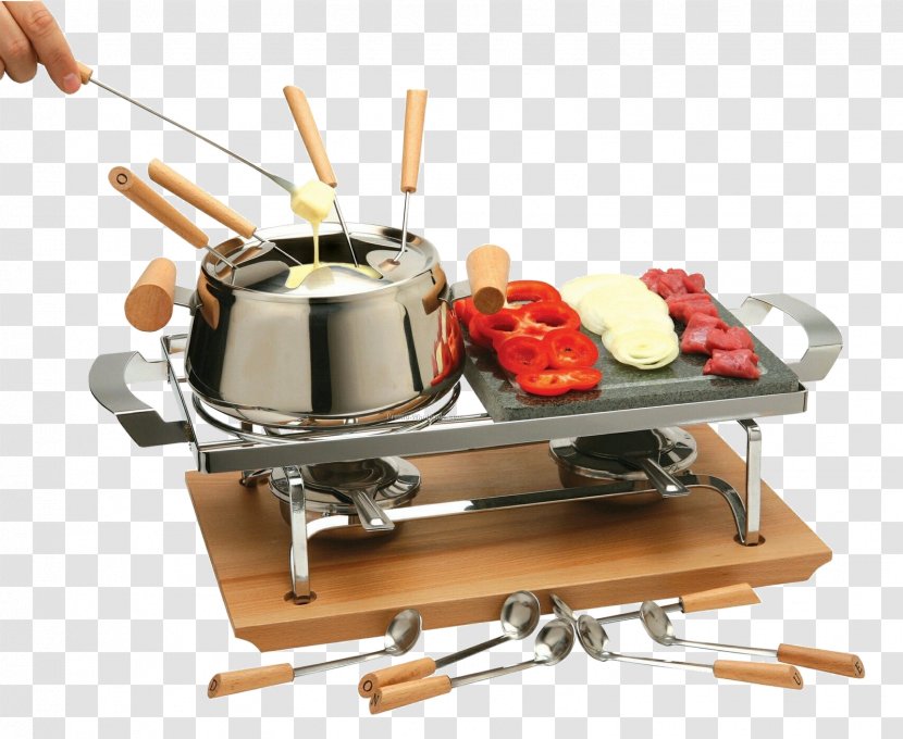 Fondue Raclette Swiss Cuisine Meat Cheese - Cooking Transparent PNG