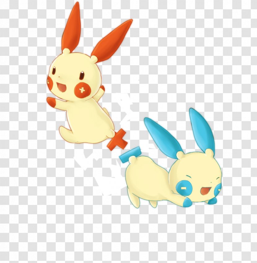 Rabbit Minun Plusle Pokémon Evolution - Easter Transparent PNG