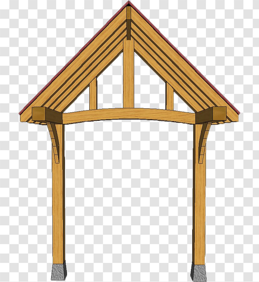 Brick Porch Timber Framing Wall Roof - Wooden Truss Transparent PNG