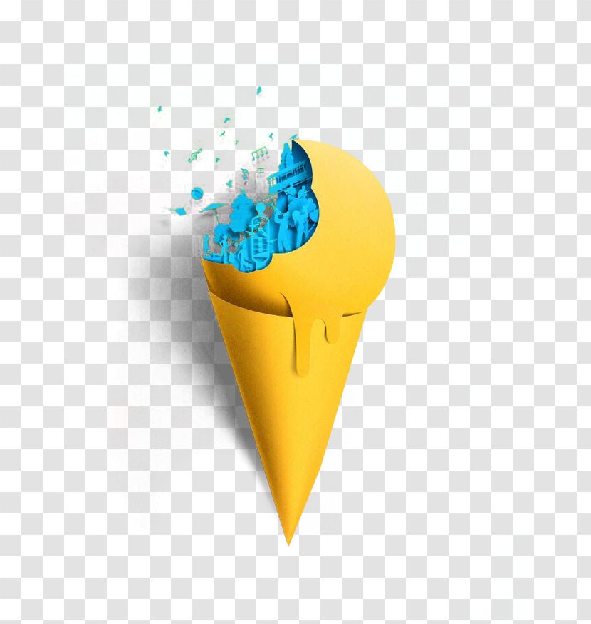 Ice Cream Cone - Yellow Transparent PNG