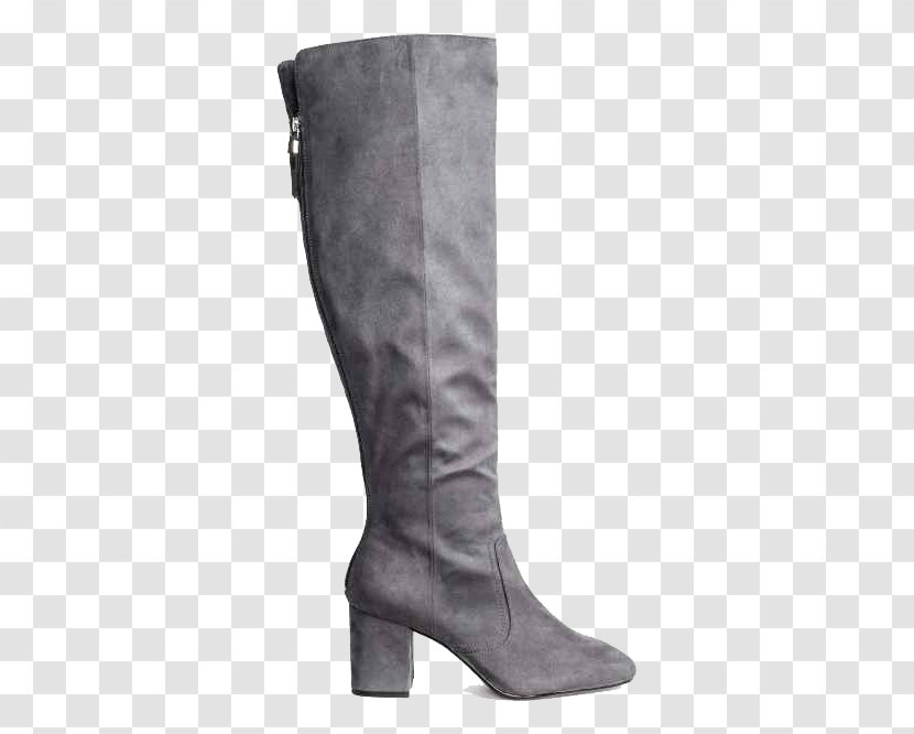 Riding Boot Shoe H&M Suede - Autumn - Gray Boots Transparent PNG