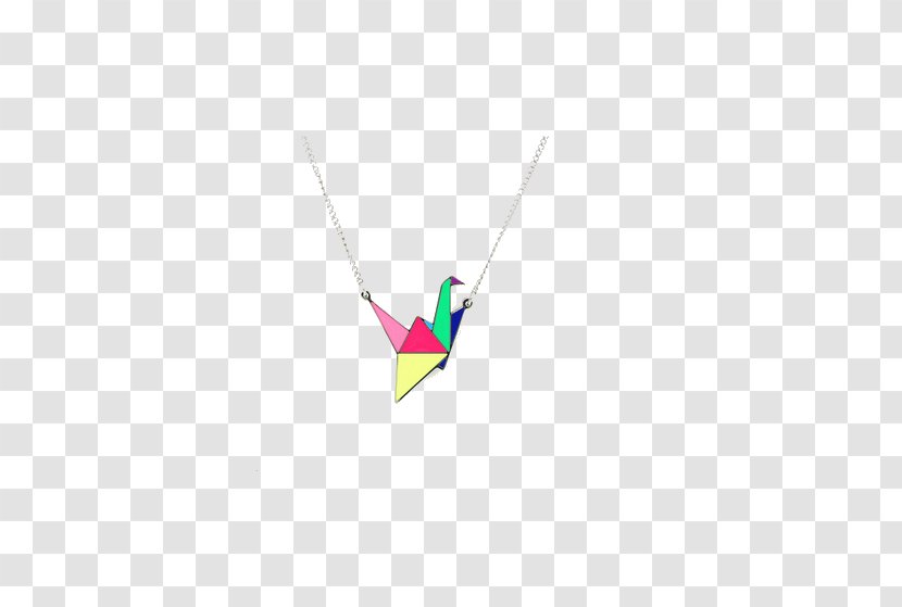 Orizuru Crane Clip Art - Triangle - Origami Necklace Transparent PNG