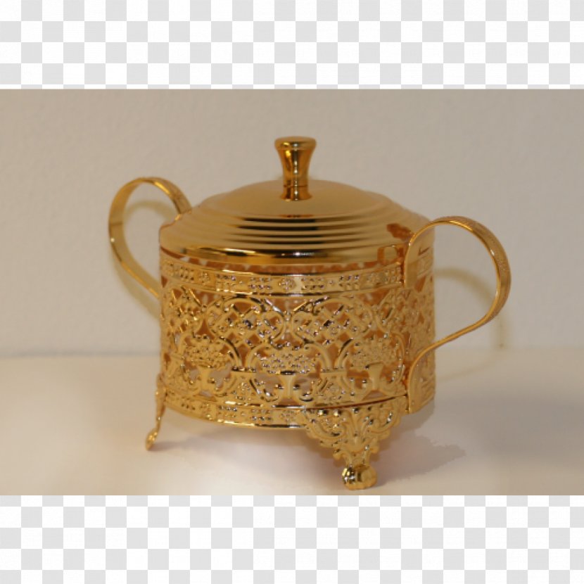 Brass Sugar Bowl Portavela Porcelain Glass - Heart Transparent PNG