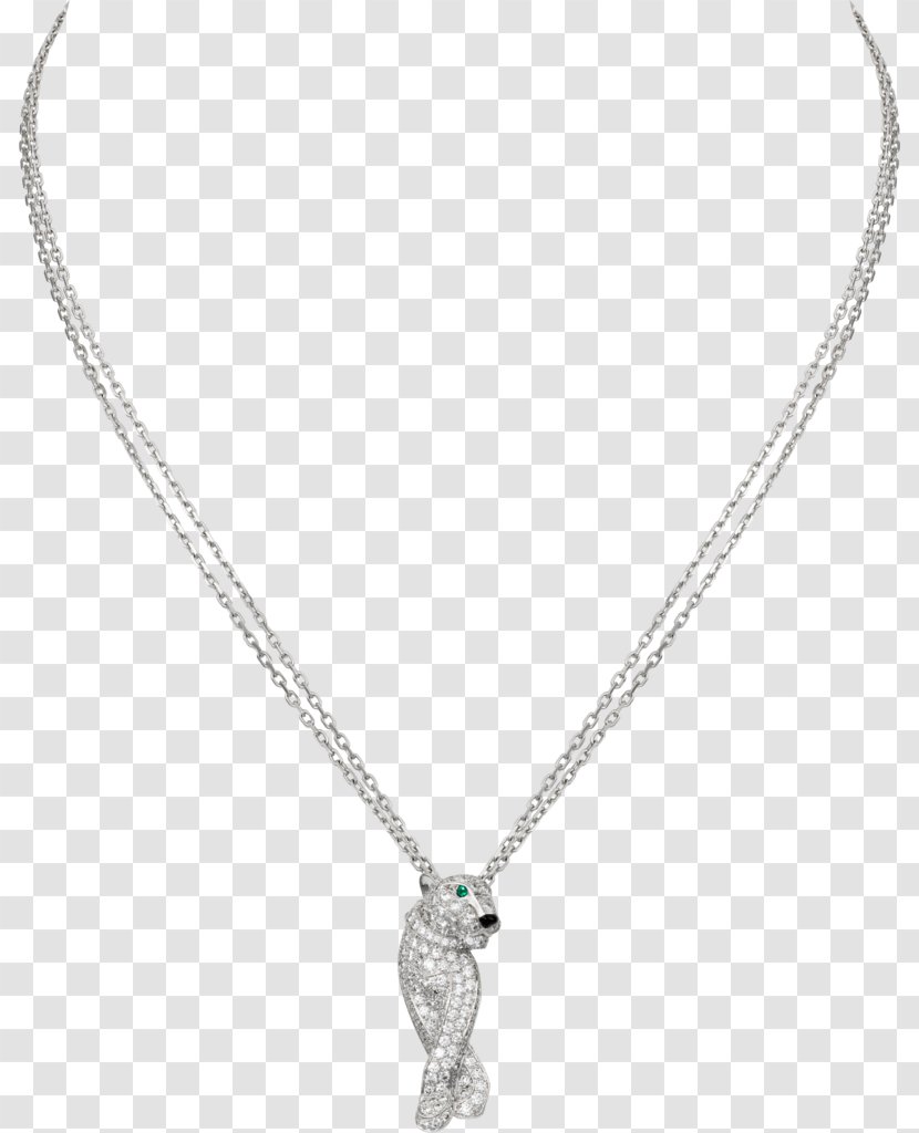 Locket Necklace Emerald Diamond Cartier - Colored Gold Transparent PNG