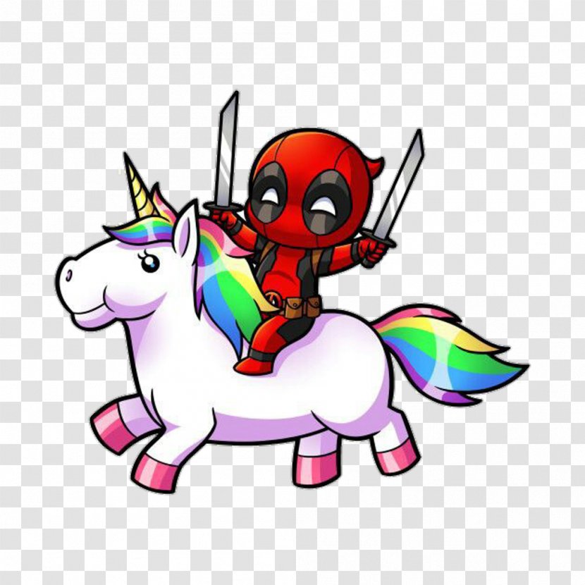 Deadpool T-shirt Spider-Man Fan Art Unicorn - Unicornio Transparent PNG
