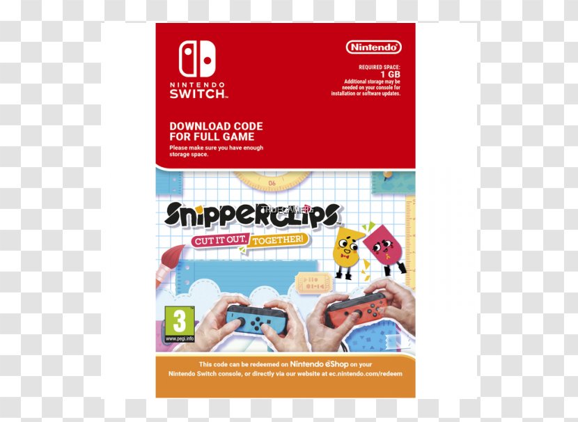 Snipperclips Nintendo Switch Download Super Entertainment System - Advertising - Large Redemption Value Transparent PNG