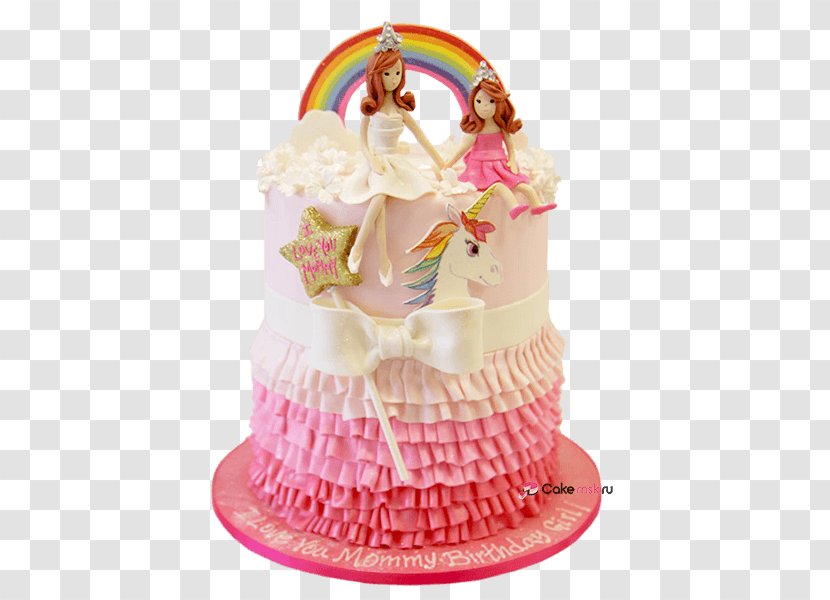 Torte Birthday Cake Decorating Rainbow Cookie Princess - Buttercream Transparent PNG