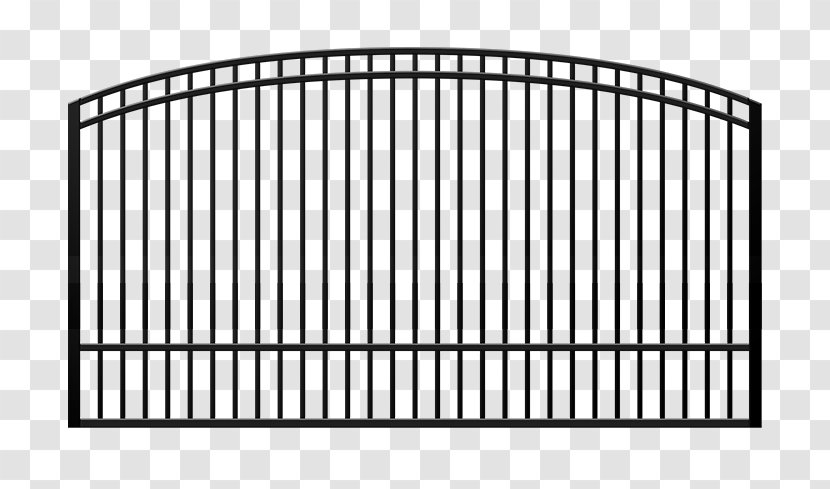 Fence Aluminum Fencing Chain-link Gate Wrought Iron - Monochrome Transparent PNG
