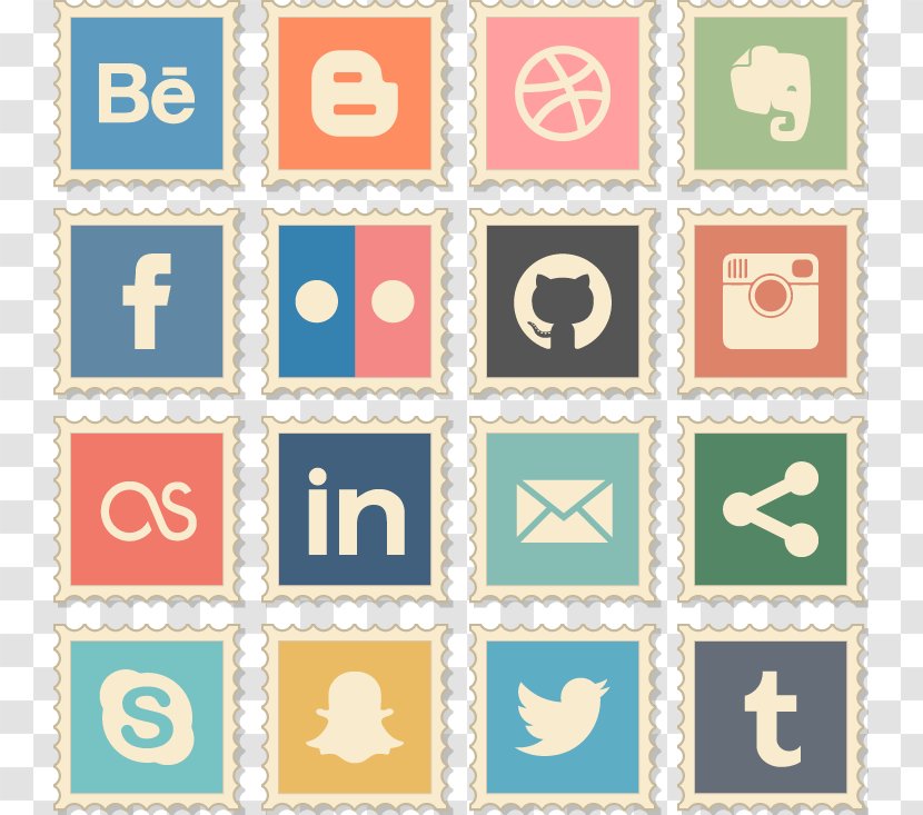 Social Media Icon - Rectangle - Vector Stamps Transparent PNG