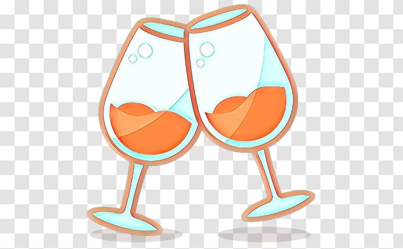Wine Glass - Orange - Drink Champagne Stemware Transparent PNG