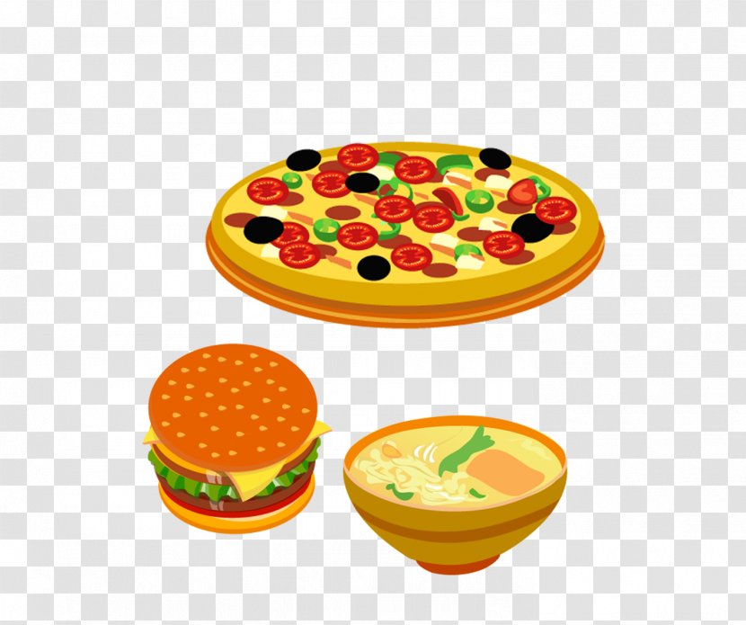 Hamburger Vegetarian Cuisine Pizza Cheeseburger Fast Food - Western Transparent PNG