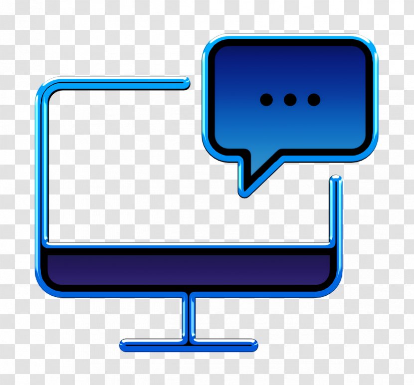 Business Set Icon Computer Chat - Electric Blue - Monitor Accessory Transparent PNG
