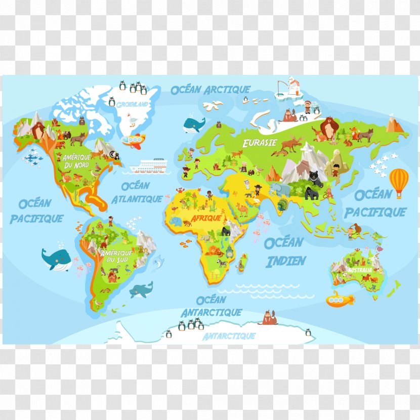 World Map Sticker Wall Decal - Water Resources Transparent PNG