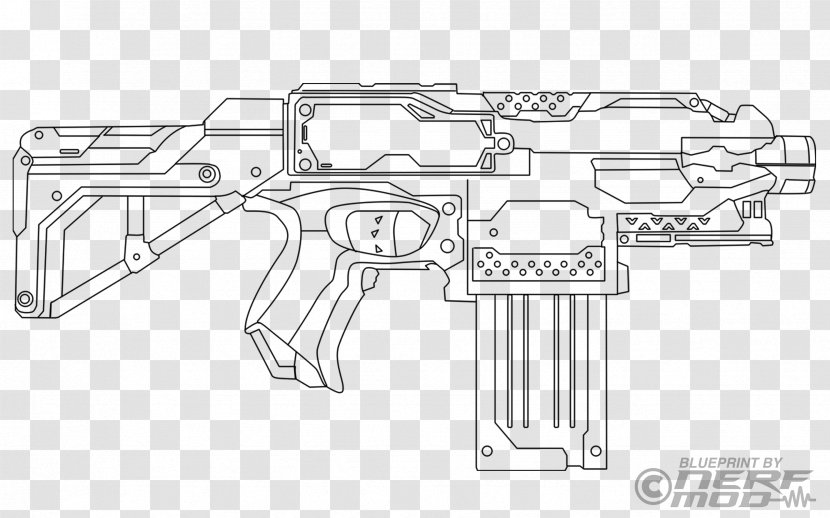 Firearm Nerf Blaster Coloring Book Gun - Flower - Toy Transparent PNG