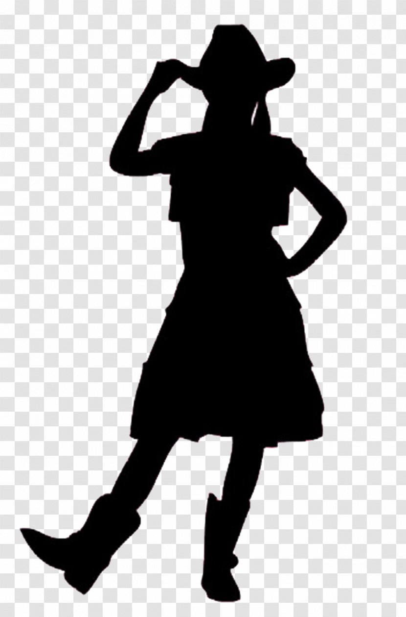 Silhouette Cowboy Woman On Top Clip Art - Headgear - Cowgirl Transparent PNG