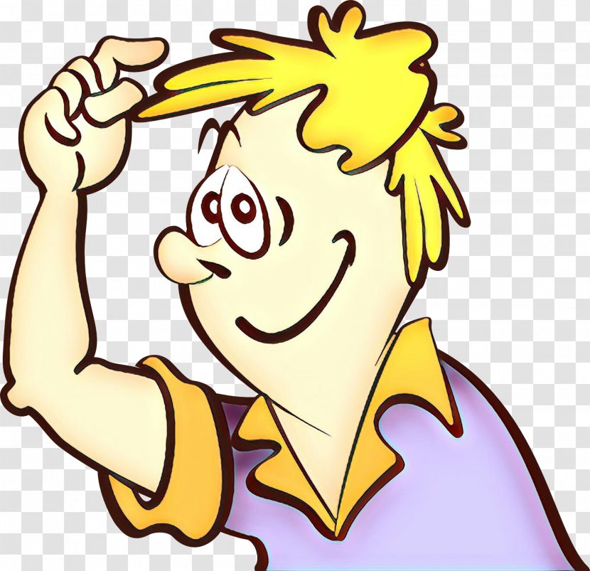 Cartoon Facial Expression Yellow Head Finger - Happy - Pleased Transparent PNG