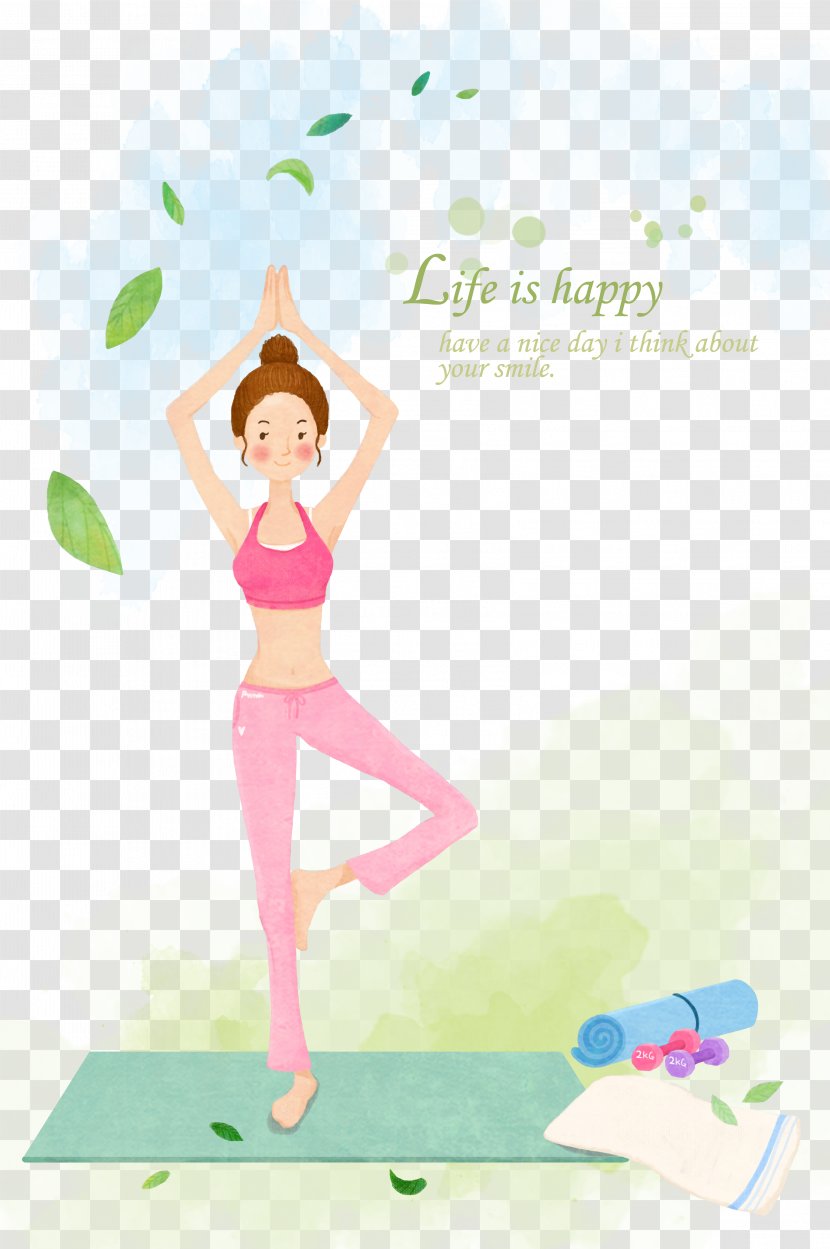 Zen Yoga Physical Exercise As Asana - Watercolor Transparent PNG