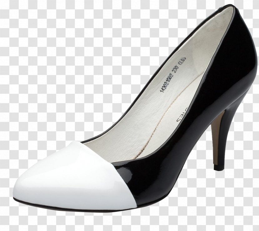 High-heeled Footwear Shoe Black And White - Designer - Stitching High Heels Transparent PNG
