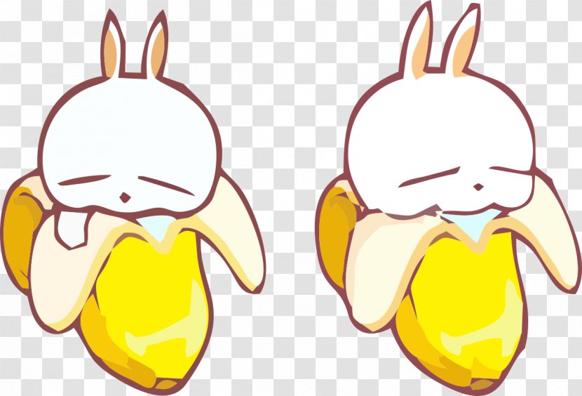 Rabbit Lovemap Clip Art - Yellow - Banana Bunny Transparent PNG