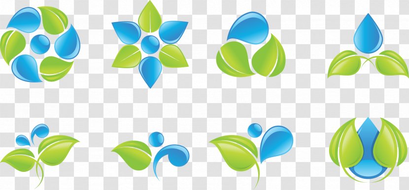 Logo Drop Water Stock Photography - Green Leaves Decorative Icon Vector Transparent PNG